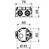 Caixa de aparelhagem UP Ø60mm, H46mm Polipropileno preto negro