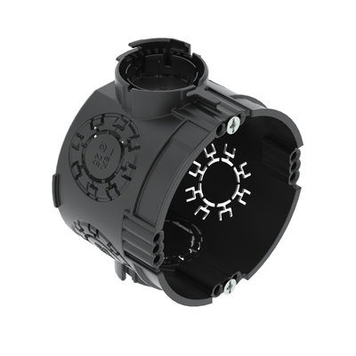 Caixa de aparelhagem UP com parafusos de fixação Ø60mm, H46mm Polipropileno preto negro