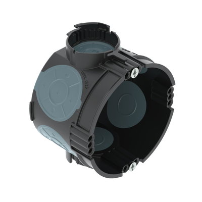Caixa de aparelhagem UP c/ parafusos fixação,hermética Ø60mm, H46mm Polipropileno / Elastómero termoplástico preto negro / azul acinzentado
