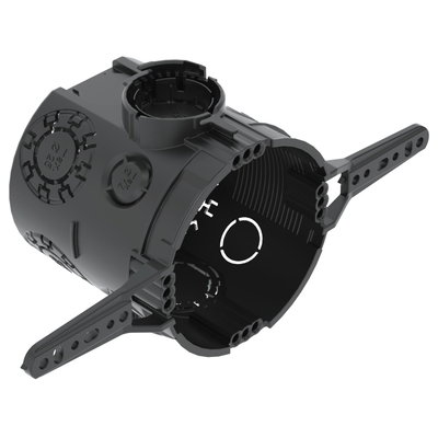 Caixa de aparelhagem UP com patilhas Ø60mm, H66mm Polipropileno preto negro