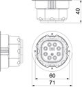 Cruzeta para caixa de aparelhagem Ø71x40 Elastómero termoplástico cinzento