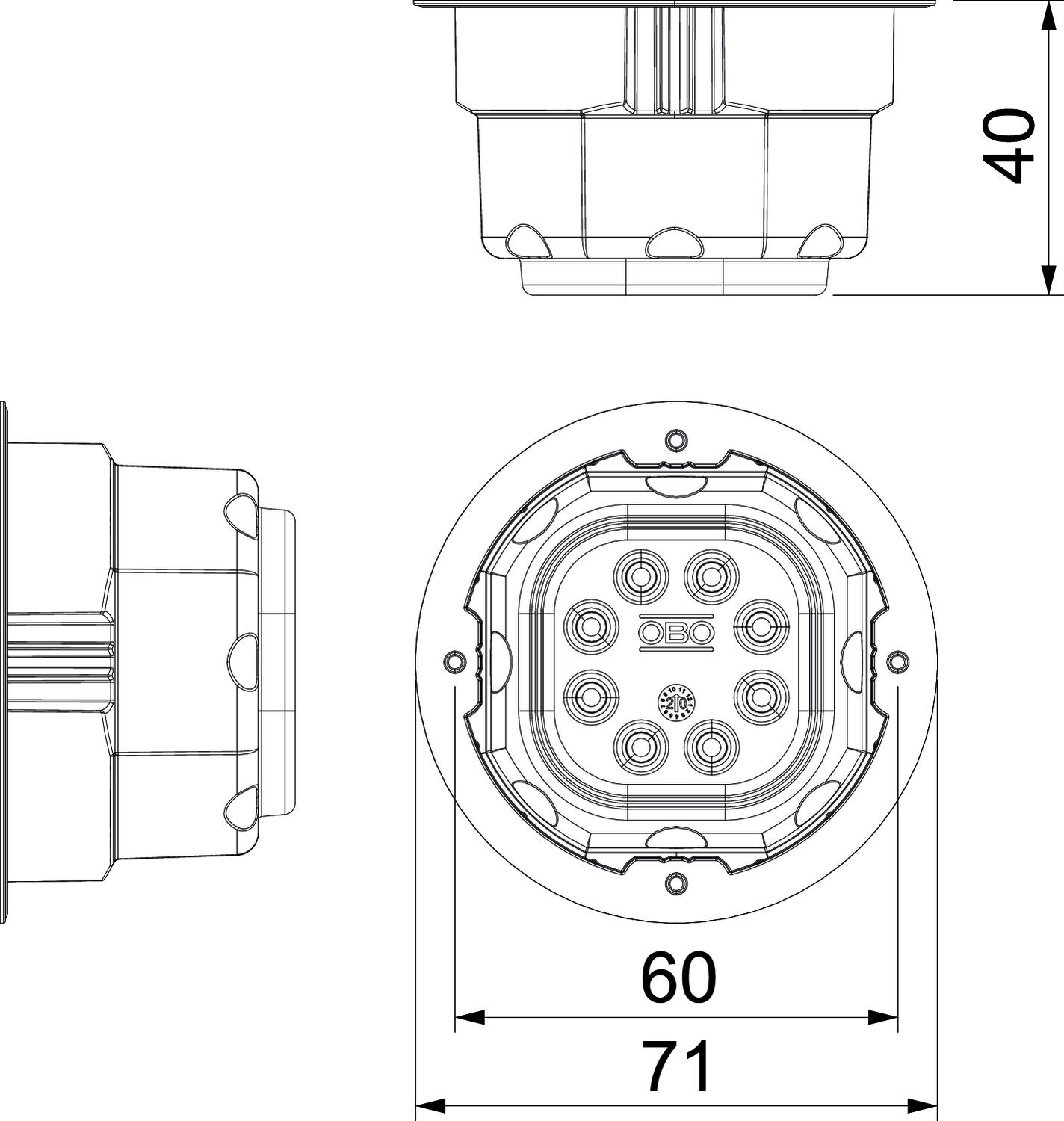 Cruzeta para caixa de aparelhagem Ø71x40 Elastómero termoplástico cinzento – Imagem 2 de 2