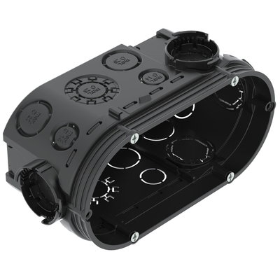 Caixa de aparelhagem UP versão dupla 2x Ø60xH66mm Polipropileno preto negro