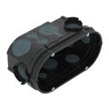Caixa de aparelhagem UP versão dupla, hermética 2x Ø61xH67mm Polipropileno / Elastómero termoplástico preto negro / azul acinzentado