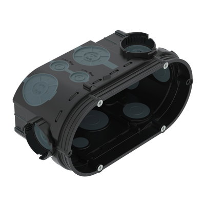 Caixa de aparelhagem UP versão dupla, hermética 2x Ø61xH67mm Polipropileno / Elastómero termoplástico preto negro / azul acinzentado