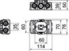 Caixa de eletrónica UP com espaço de fixação lateral Ø60xH50x114 Polipropileno preto negro