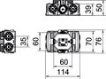 Caixa de eletrónica UP com espaço de fixação lateral Ø60xH50x114 Polipropileno preto negro