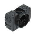 Caixa de eletrónica UP com espaço de fixação lateral Ø60xH50x114 Polipropileno preto negro