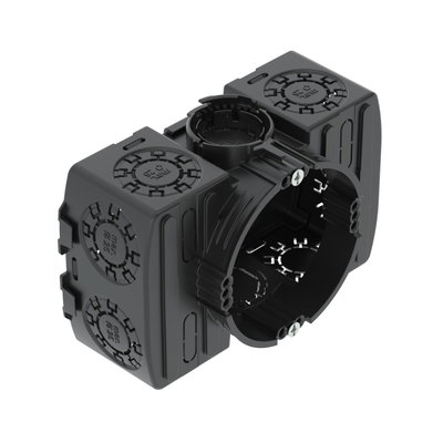 Caixa de eletrónica UP com espaço de fixação lateral Ø60xH50x114 Polipropileno preto negro