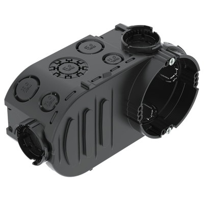 Caixa de eletrónica UP com parafusos de fixação Ø60xH66x148 Polipropileno preto negro