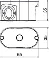 Caixa de aplique UP com tampa Ø2x35mm, H35 Polipropileno preto negro