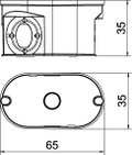 Caixa de aplique UP com tampa Ø2x35mm, H35 Polipropileno preto negro