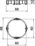 Anel de nivelamento UP para caixa de encastrar Ø60mm, H12mm Poliestireno vermelho