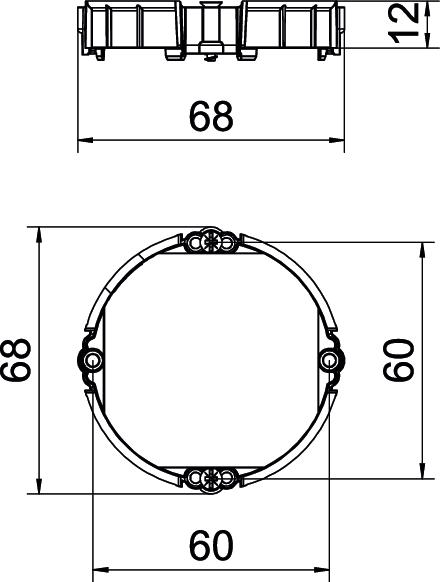 Anel de nivelamento UP para caixa de encastrar Ø60mm, H12mm Poliestireno vermelho – Imagem 2 de 2