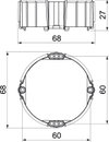Anel de nivelamento UP para caixa de encastrar Ø60mm, H24mm Poliestireno vermelho