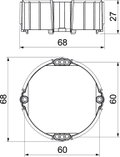 Anel de nivelamento UP para caixa de encastrar Ø60mm, H24mm Poliestireno vermelho
