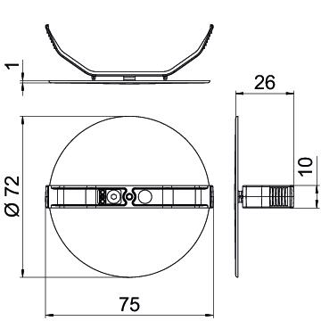 Sprung lid Ø72 Poliestireno preto – Imagem 2 de 2