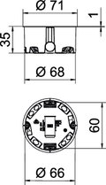 Caixa de aparelhagem HW modelo plano Ø68mm, H35mm Polipropileno cor-de-laranja
