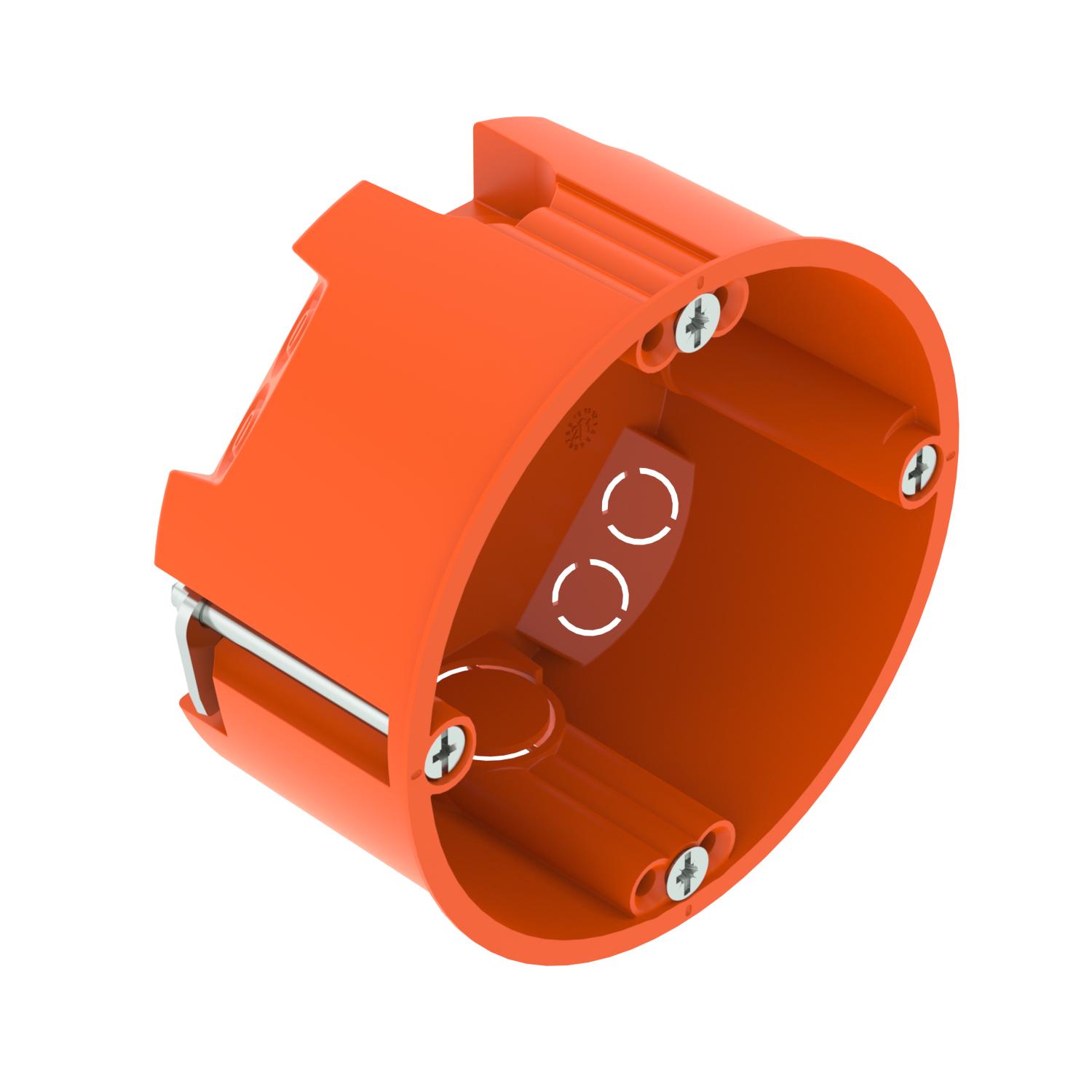 Caixa de aparelhagem HW modelo plano Ø68mm, H35mm Polipropileno cor-de-laranja