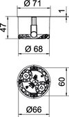 Caixa de aparelhagem HW Ø68mm, H47mm Polipropileno cor-de-laranja