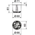 Caixa de aparelhagem HW Ø68mm, H61mm Polipropileno cor-de-laranja