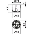 Caixa de aparelhagem HW Ø68mm, H61mm Polipropileno cor-de-laranja – Imagem 2 de 2