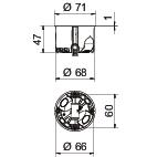 Caixa de aparelhagem HW hermética Ø68mm, H47mm Polipropileno / Elastómero termoplástico cor de laranja / cinzento – Imagem 2 de 2
