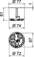 Caixa de aparelhagem HW para CEE/PERILEX Ø74mm, H61mm Polipropileno cor-de-laranja