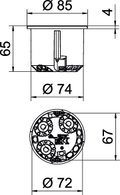 Caixa de aparelhagem HW CEE/PERILEX com vedante Ø74mm, H61mm Polipropileno cor-de-laranja