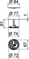 Caixa de aparelhagem HW com tampa Ø74mm, H61mm Polipropileno cor-de-laranja