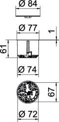Caixa de aparelhagem HW com tampa Ø74mm, H61mm Polipropileno cor-de-laranja