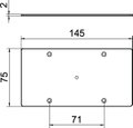 Tampa UP/HW versão dupla 145x75x2 Policarbonato/acrilonitrila-butadieno-estireno branco