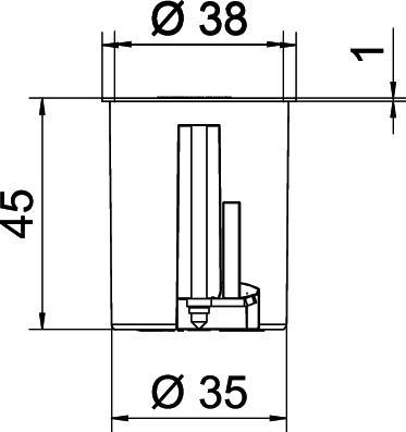 Caixa de aplique HW, hermética com tampa Ø38, H45 Polipropileno / Elastómero termoplástico cor de laranja / cinzento – Imagem 2 de 2