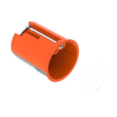 Caixa de aplique HW, hermética com tampa Ø38, H45 Polipropileno / Elastómero termoplástico cor de laranja / cinzento