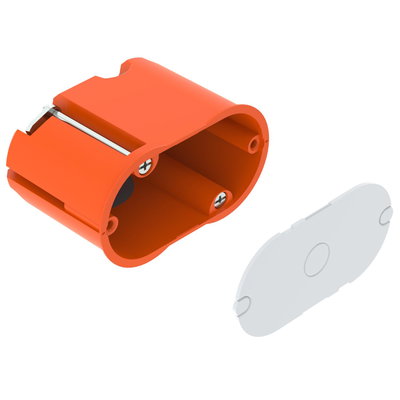 Caixa de aplique HW, hermética versão dupla, com tampa 68x38x45 Polipropileno / Elastómero termoplástico cor de laranja / cinzento