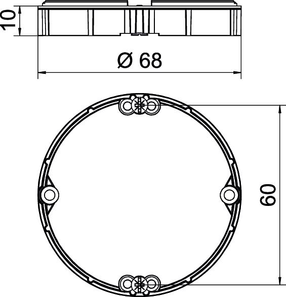 Anel de nivelamento HW para caixa de paredes ocas Ø68mm, H10mm Polipropileno cor-de-laranja – Imagem 2 de 2