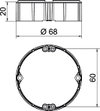 Anel de nivelamento HW para caixa de paredes ocas Ø68mm, H20mm Polipropileno cor-de-laranja