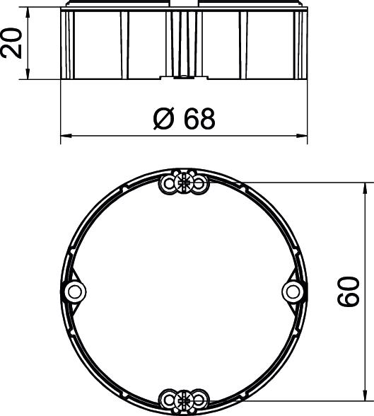 Anel de nivelamento HW para caixa de paredes ocas Ø68mm, H20mm Polipropileno cor-de-laranja – Imagem 2 de 2