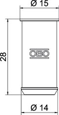 União de ligação HW para caixa de paredes ocas Ø14,5x28mm Polipropileno cor-de-laranja