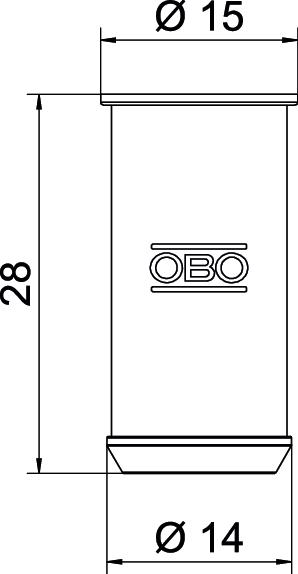 União de ligação HW para caixa de paredes ocas Ø14,5x28mm Polipropileno cor-de-laranja – Imagem 2 de 2