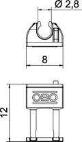 Elemento de fixação HW para placas finas 15x8x5 Polipropileno cor-de-laranja