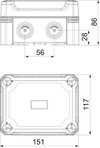 Caixa de derivação 150x116x86 Policarbonato cinzento claro RAL 7035