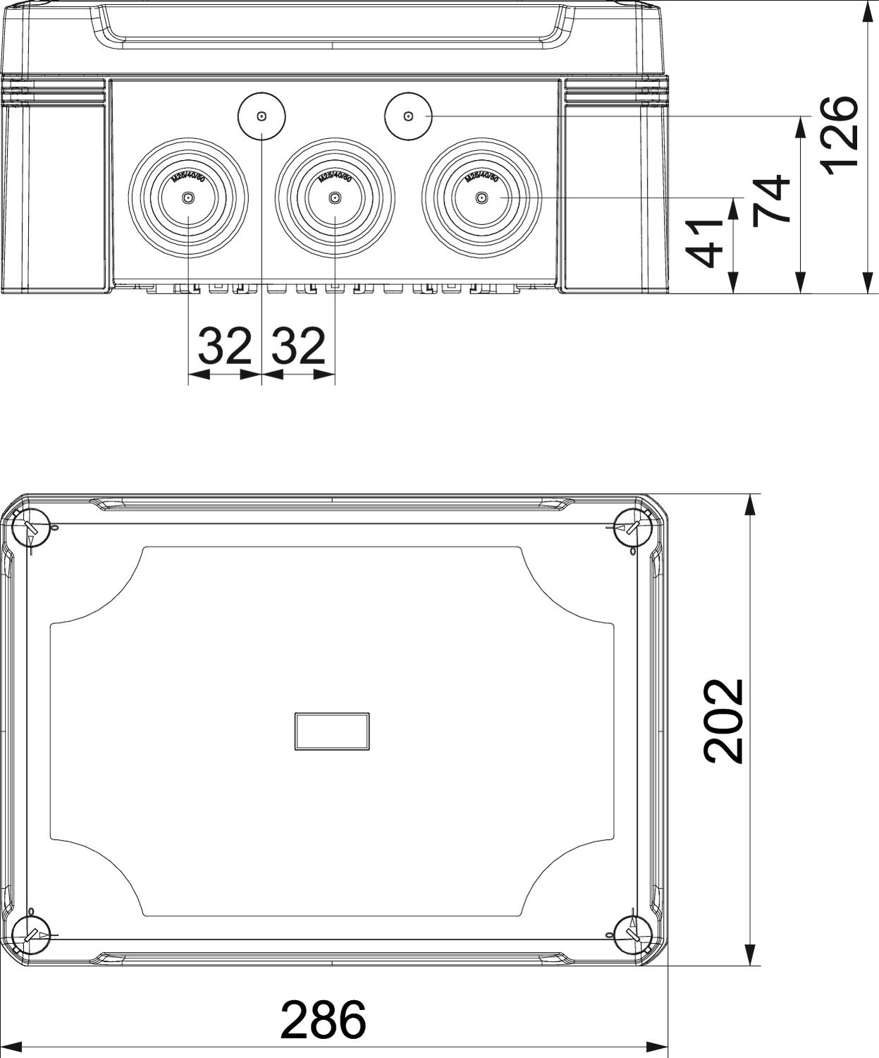 Caixa de derivação tampa transparente, calha 2069 286x202x125 Policarbonato cinzento/transparente – Imagem 2 de 3