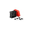 Caixa de derivação com tampa vermelha 95x95x72 Policarbonato preto/vermelho