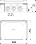 Caixa de derivação com régua de bornes 286x202x125 Policarbonato cinzento claro RAL 7035