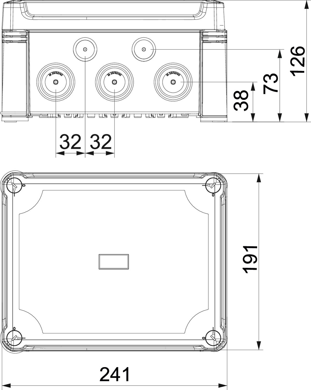 Caixa de derivação Terminal ramal linha principal 240x191x125 Policarbonato cinzento claro RAL 7035 – Imagem 2 de 3