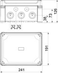 Caixa de derivação Terminal ramal linha principal 240x191x125 Policarbonato cinzento claro RAL 7035