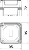 Caixa vazia 95x95x72 Policarbonato cinzento claro RAL 7035