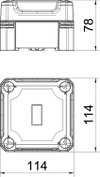 Caixa vazia 114x114x78 Policarbonato cinzento claro RAL 7035