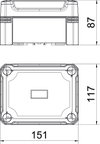 Caixa vazia 150x116x86 Policarbonato cinzento claro RAL 7035